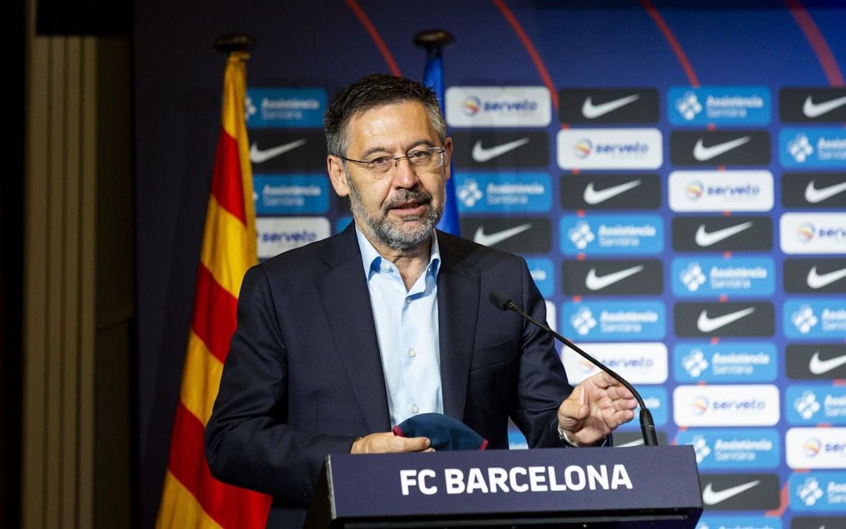 Josep Maria Bartomeu, durant una roda de premsa | FC Barcelona