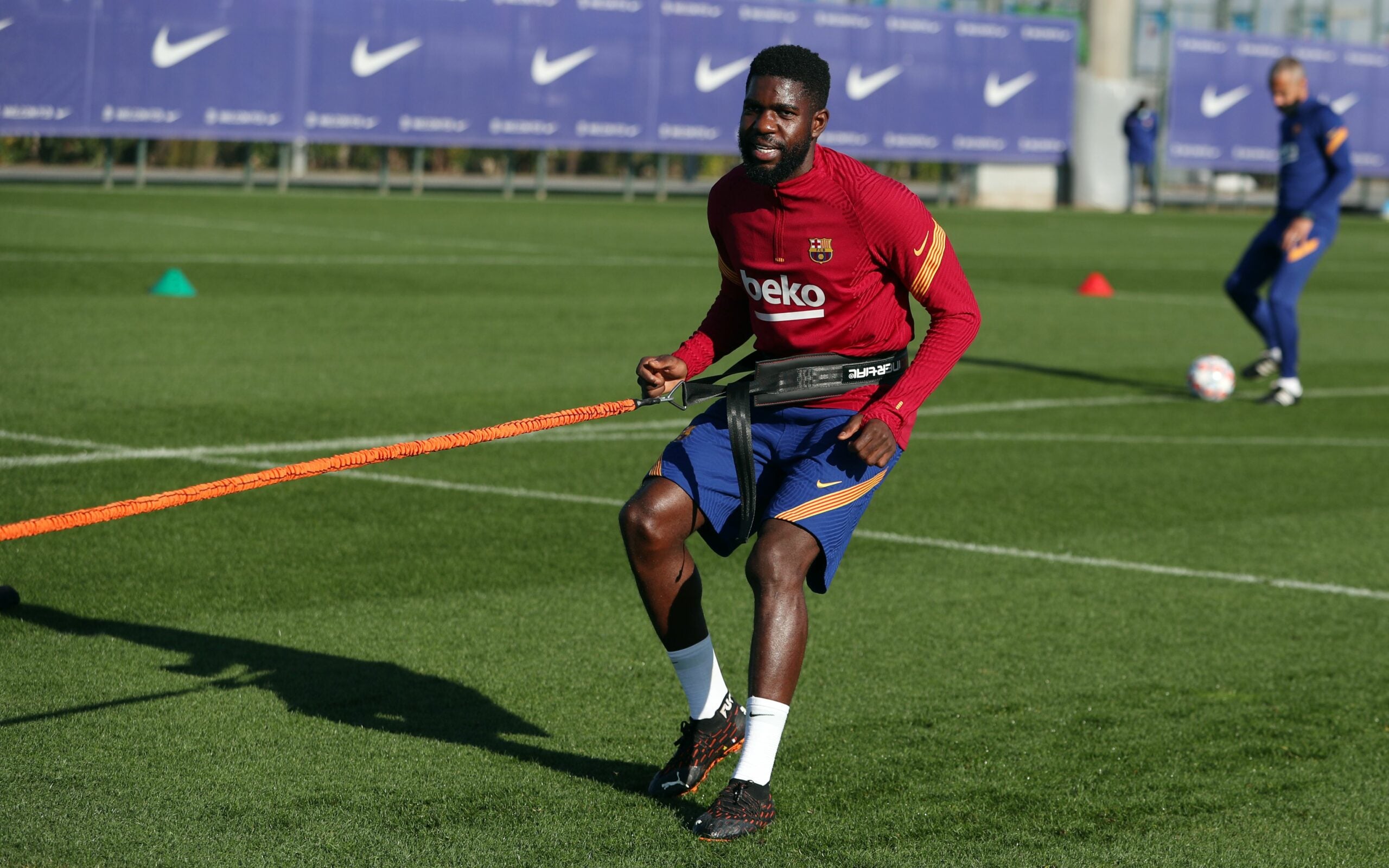 Samuel Umtiti, durant un entrenament | FC Barcelona