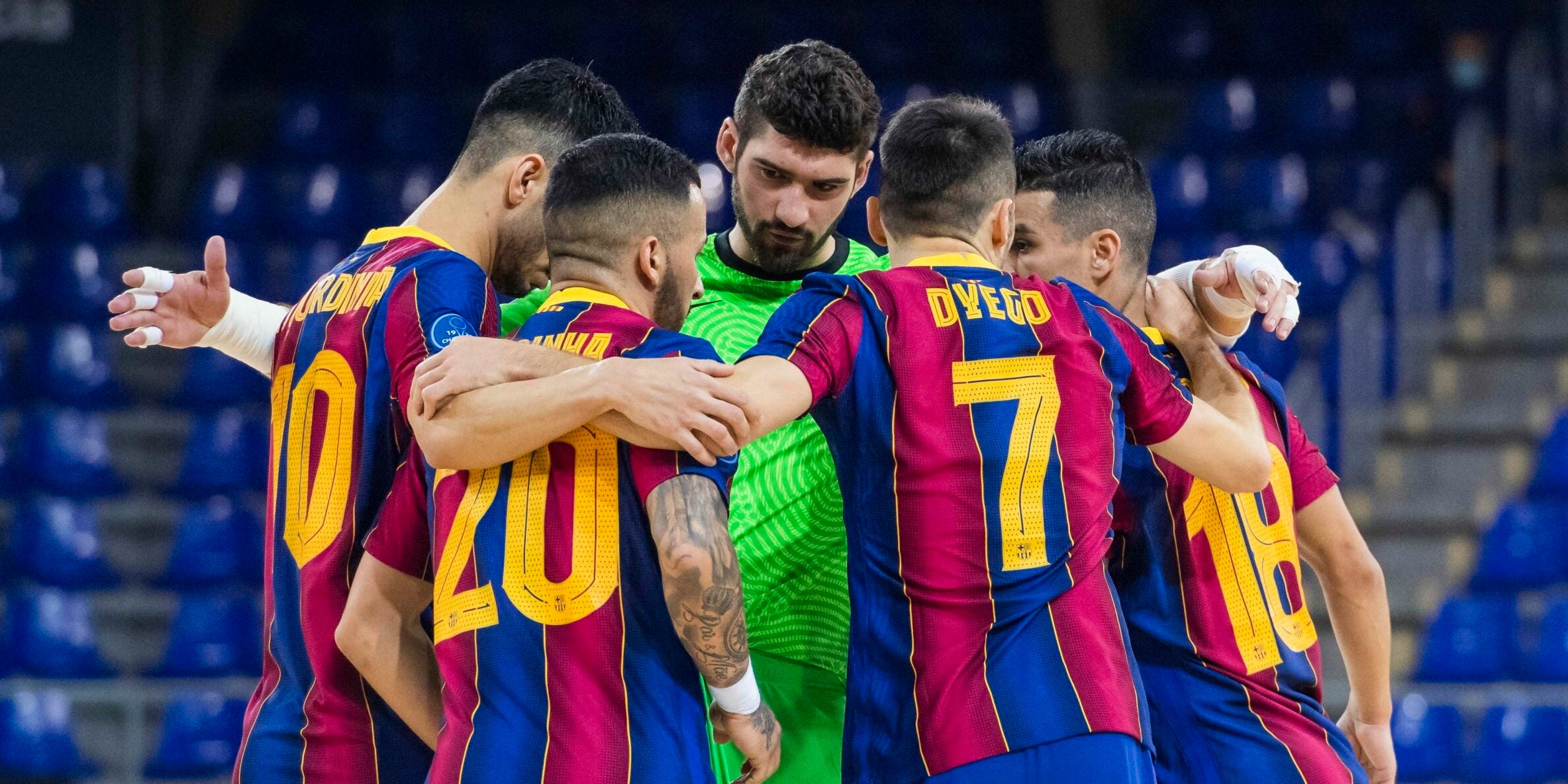Els jugadors del Barça de futbol sala, abans d'un partit | FC Barcelona