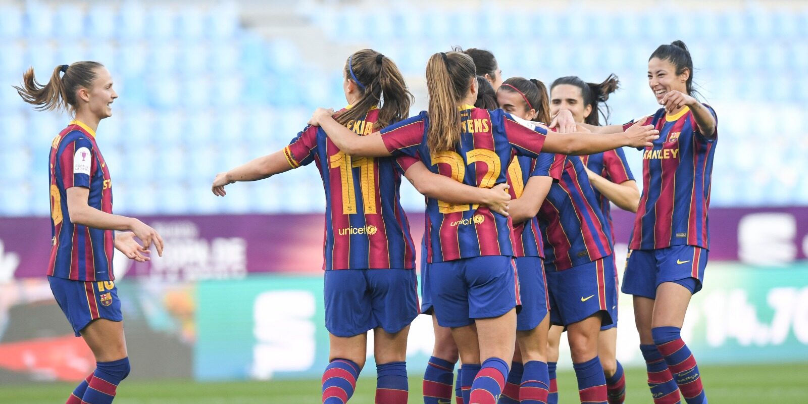 Les jugadores del Barça celebren gol | Twitter FC Barcelona Femení