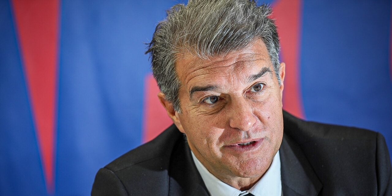 Joan Laporta, durant l'entrevista amb El Món | Jordi Borràs