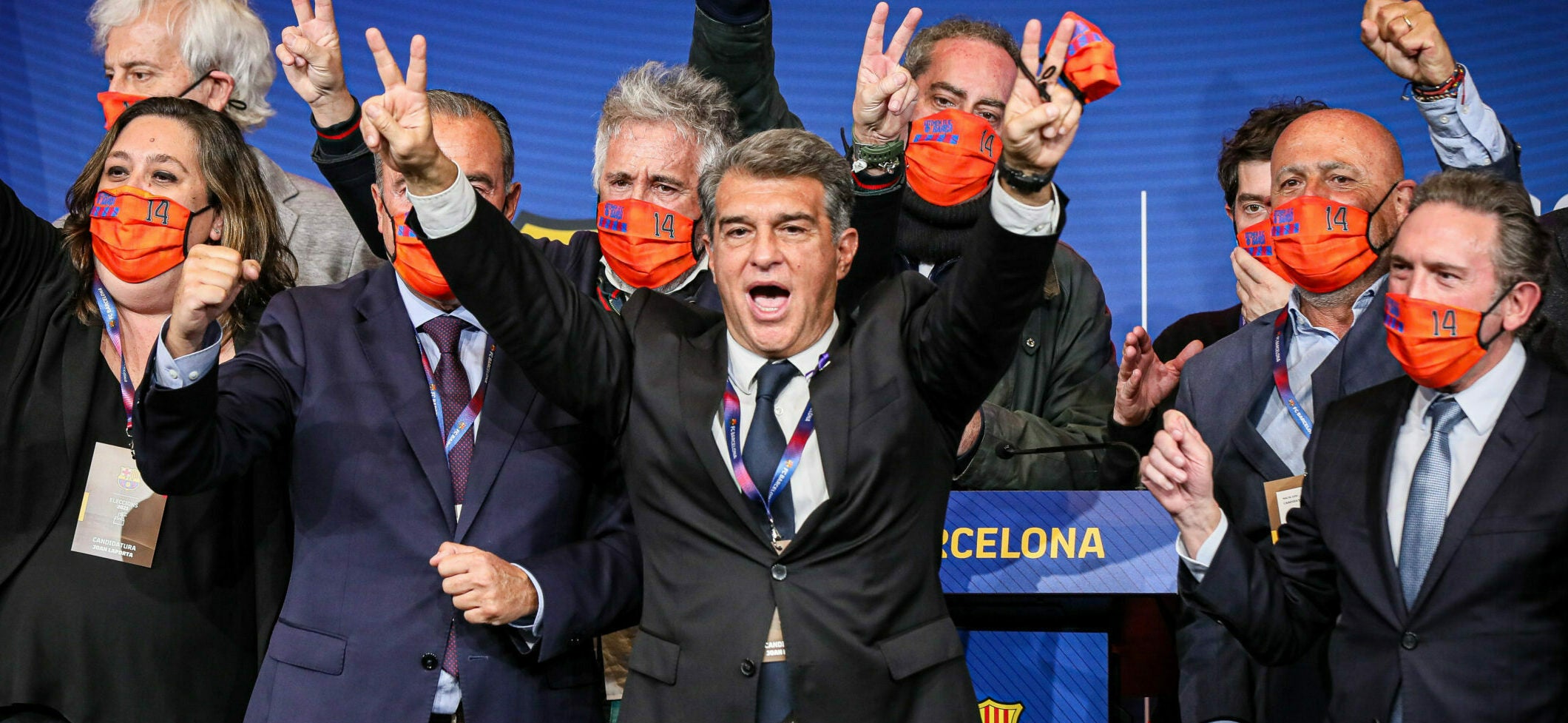Joan Laporta celebra la seva victòria electoral l'any 2021 | Jordi Borràs