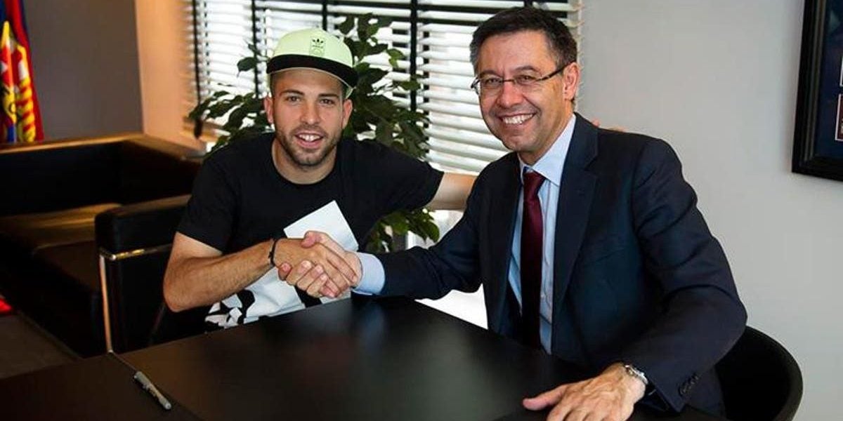 Jordi Alba, amb Bartomeu | FC Barcelona