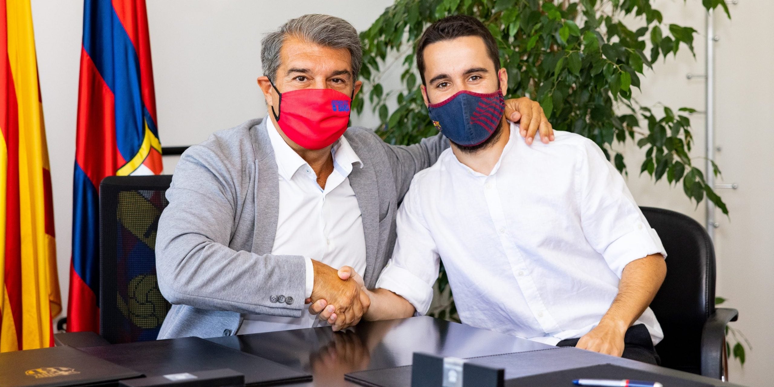 Jonatan Giráldez, amb Joan Laporta | FC Barcelona