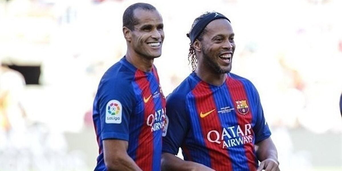 Rivaldo i Ronaldinho, durant un partit del Barça Legends | Europa Press