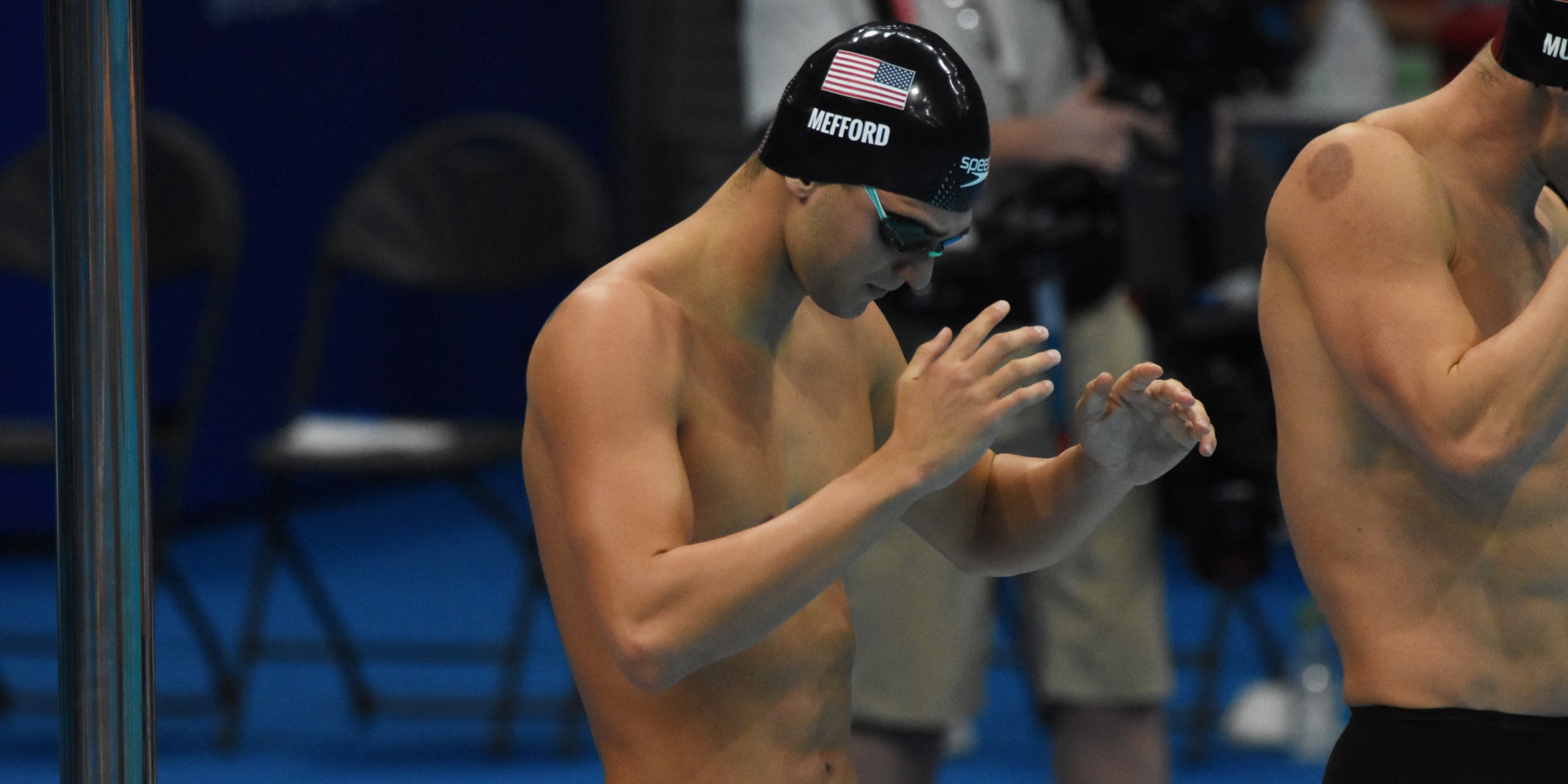 El nedador estatunidenc Bryce Mefford, després de perdre les medalles a la final de 200 esquena | Europa Press 
