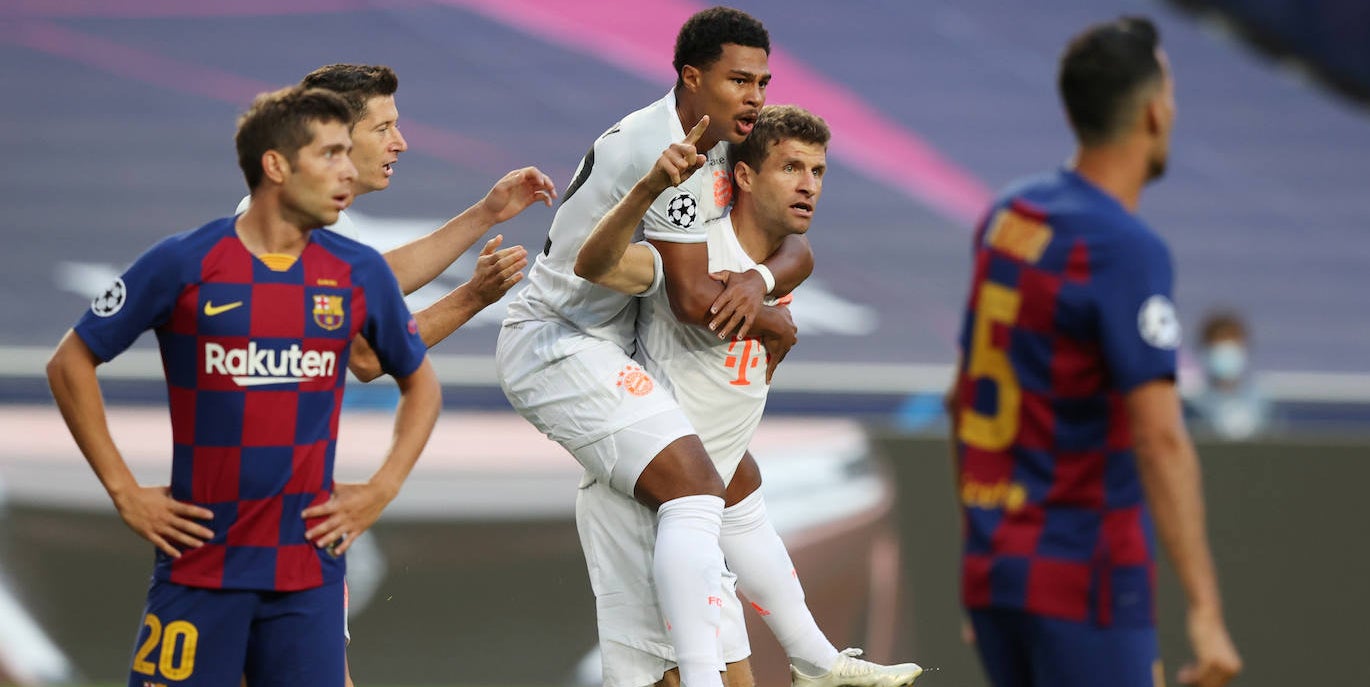 Sergi Roberto i Sergi Busquets, durant el 2-8 | Europa Press