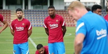 Koeman, Agüero i Emerson en un entrenament | Europa Press