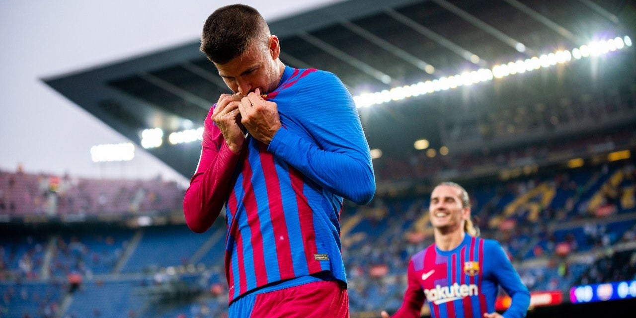Gerard Piqué celebra el seu gol contra la Reial Societat | FC Barcelona
