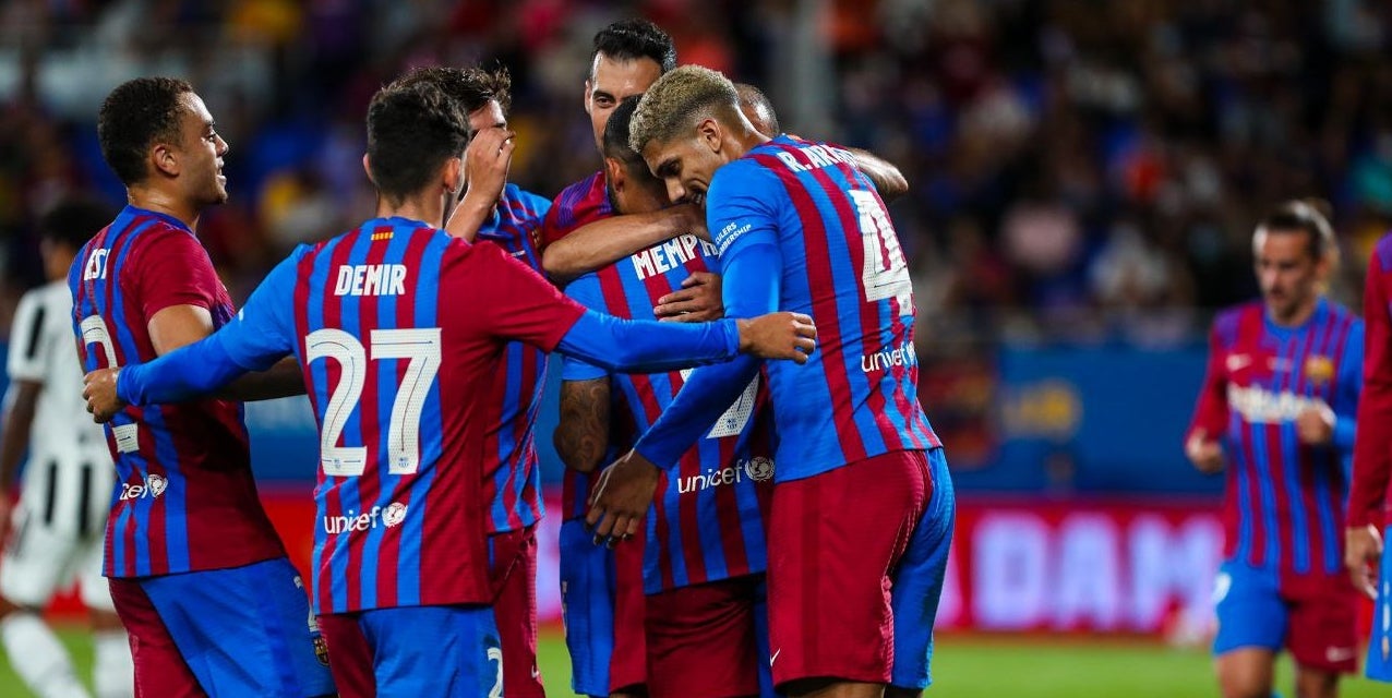 Els jugadors del Barça celebren un gol | Twitter FC Barcelona