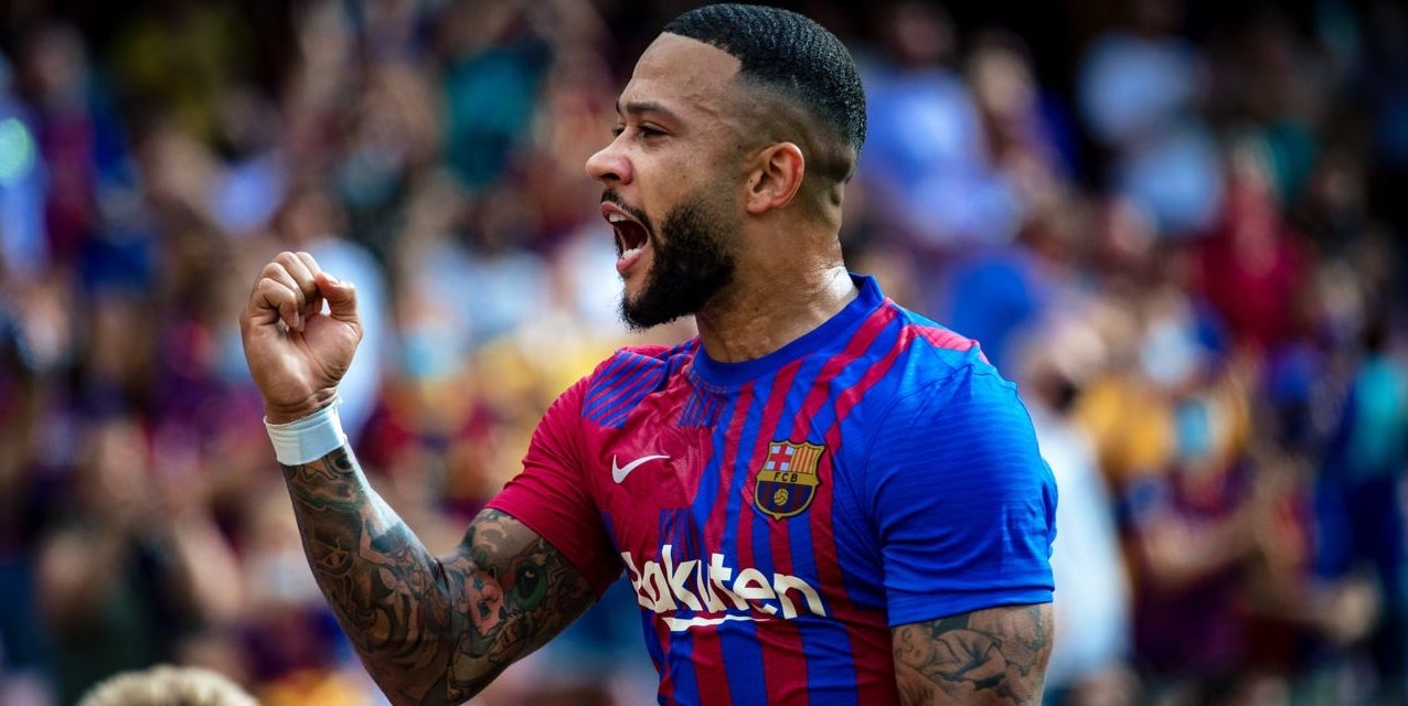 Memphis celebra un gol | FC Barcelona
