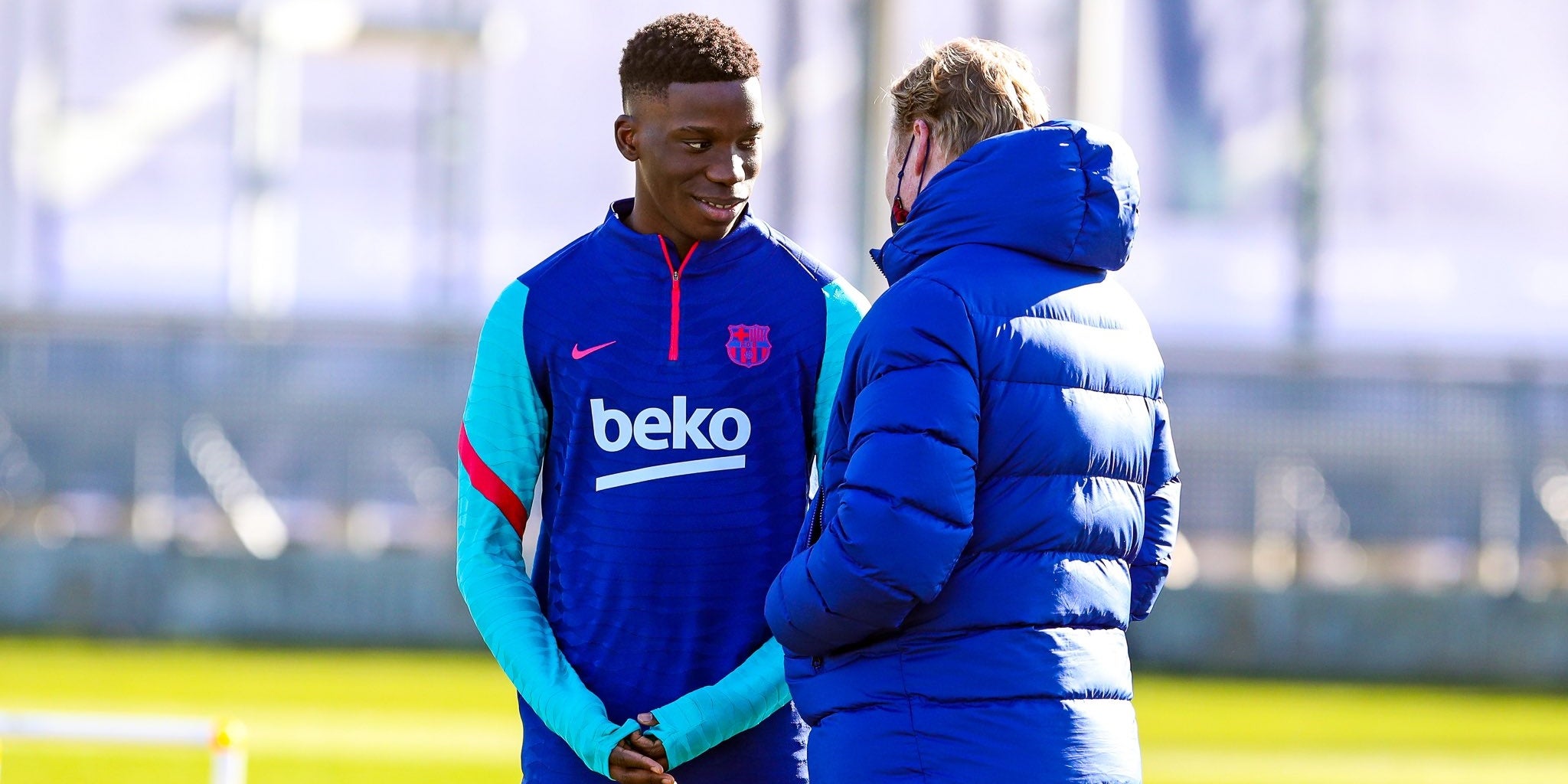 Ilaix Moriba, amb Ronald Koeman | FC Barcelona