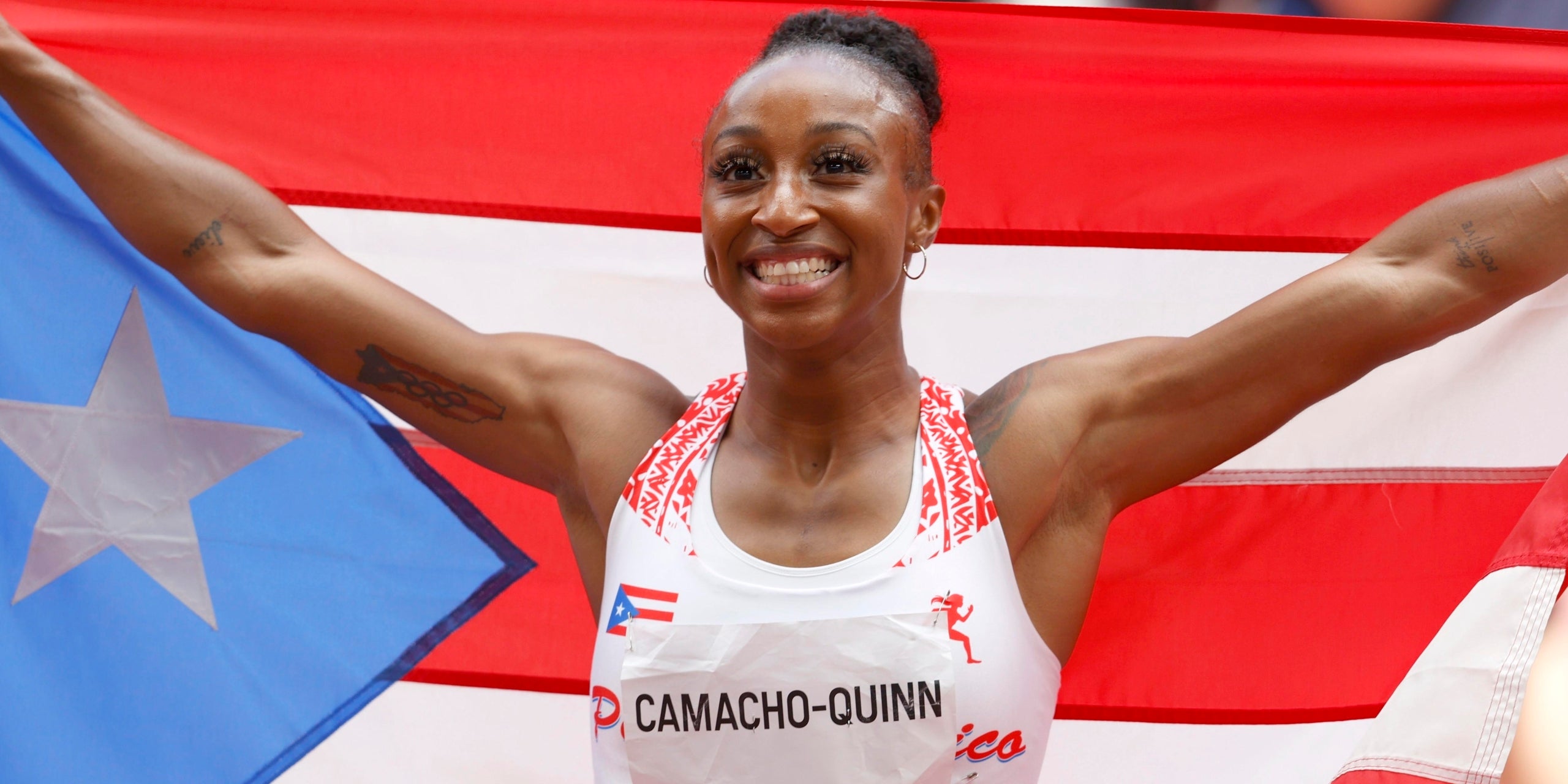 Jasmine Camacho-Quinn celebra el seu or als 100 metres tanques | Europa Press