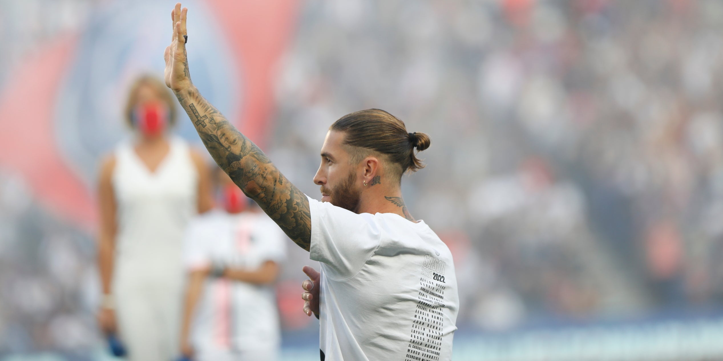 Sergio Ramos, durant la seva presentació al PSG | Europa Press