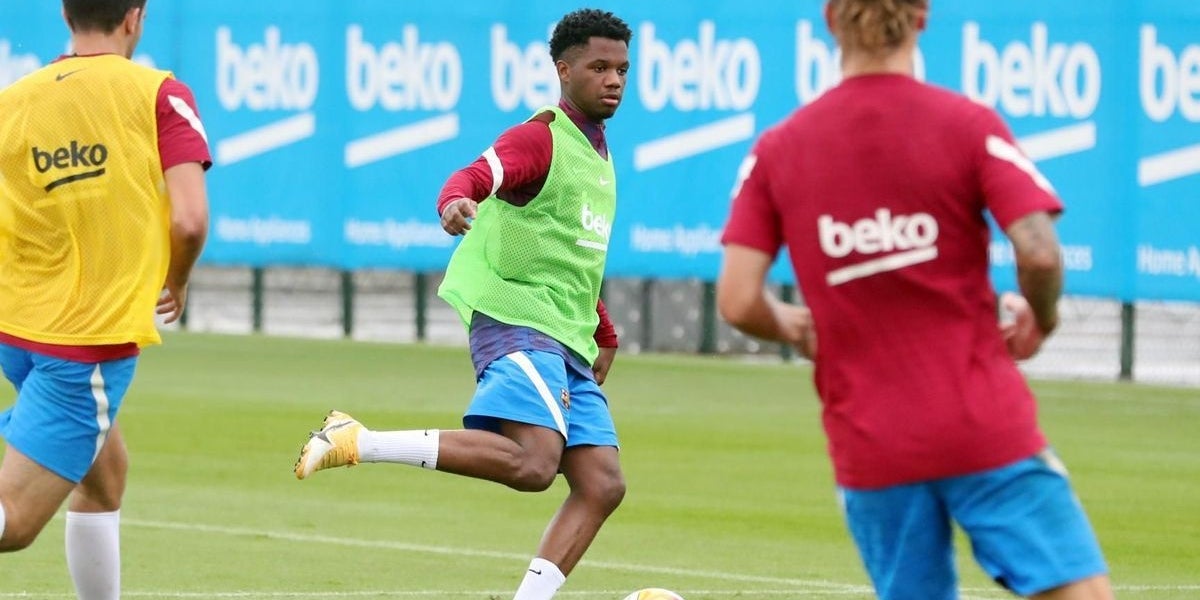 Ansu Fati, durant un entrenament | FC Barcelona