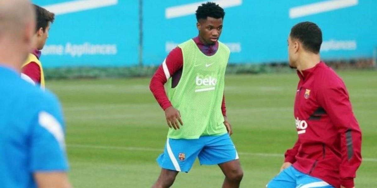 Ansu Fati, durant un entrenament | FC Barcelona