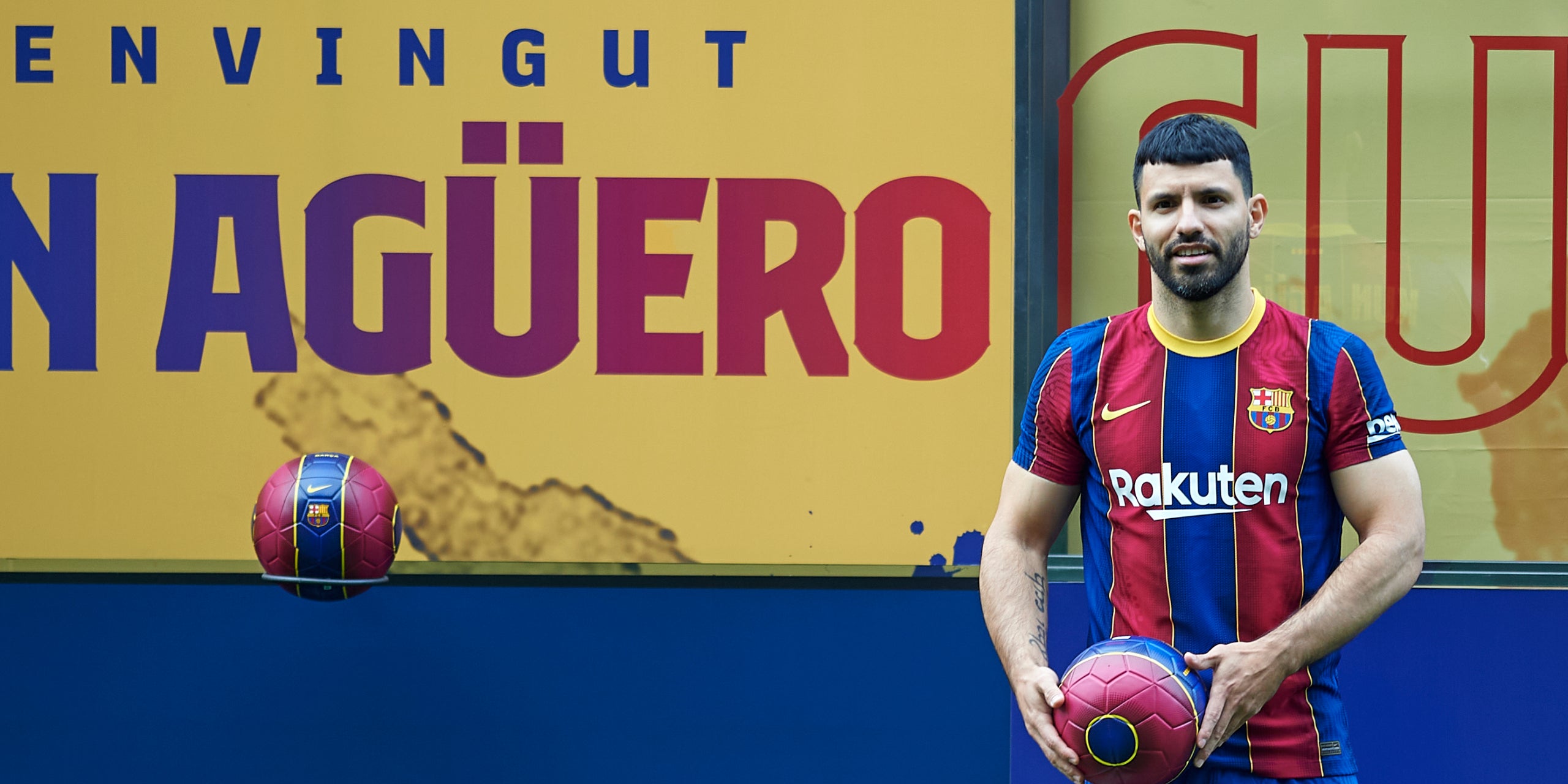 El Kun Agüero, durant la seva presentació amb el Barça | Europa Press
