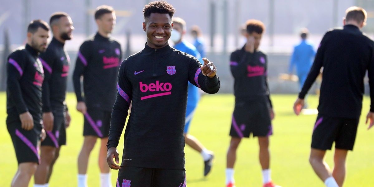 Ansu Fati, durant un entrenament | FC Barcelona