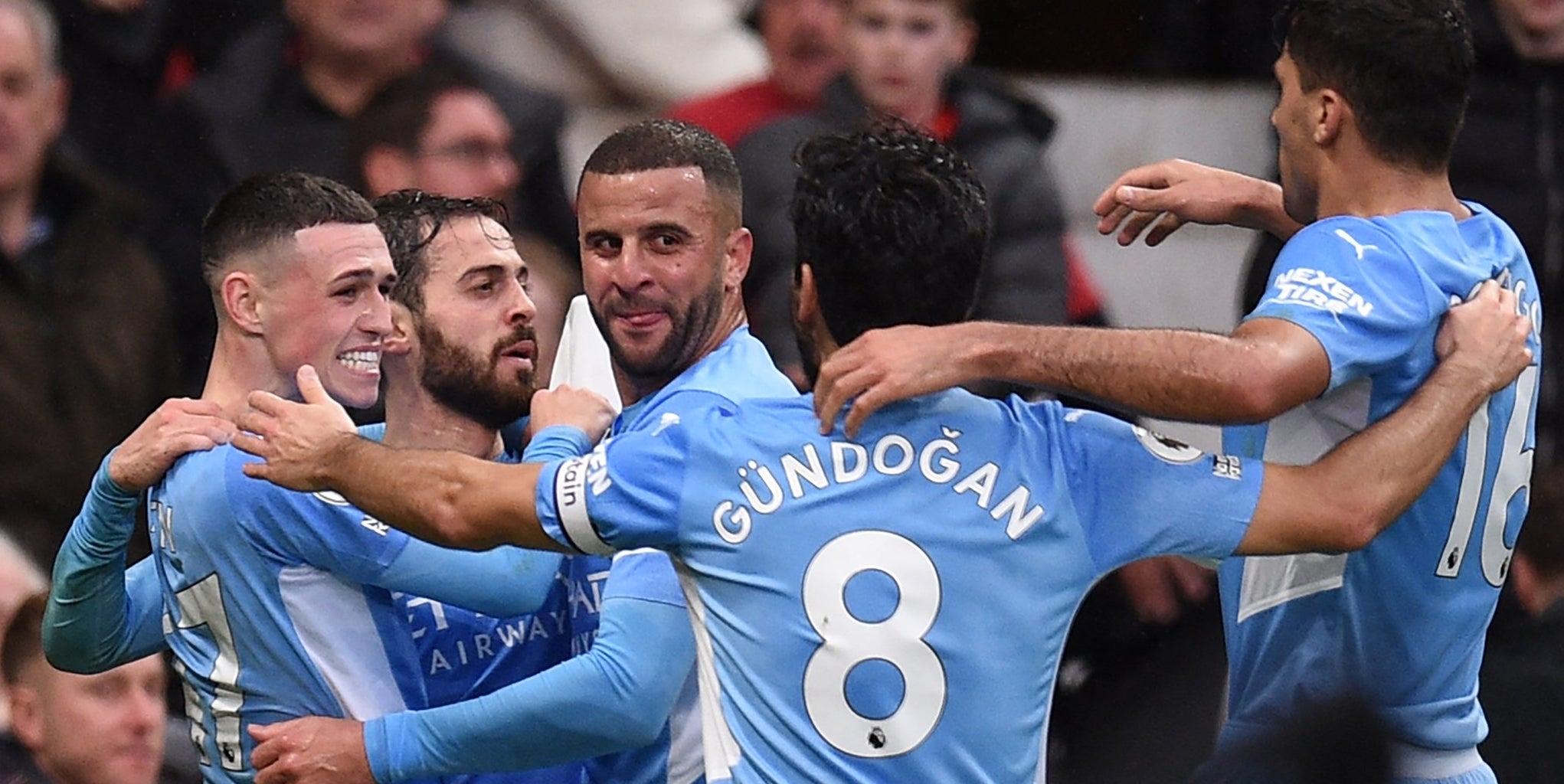 Els jugadors del Manchester City celebren el gol de Foden | Manchester City