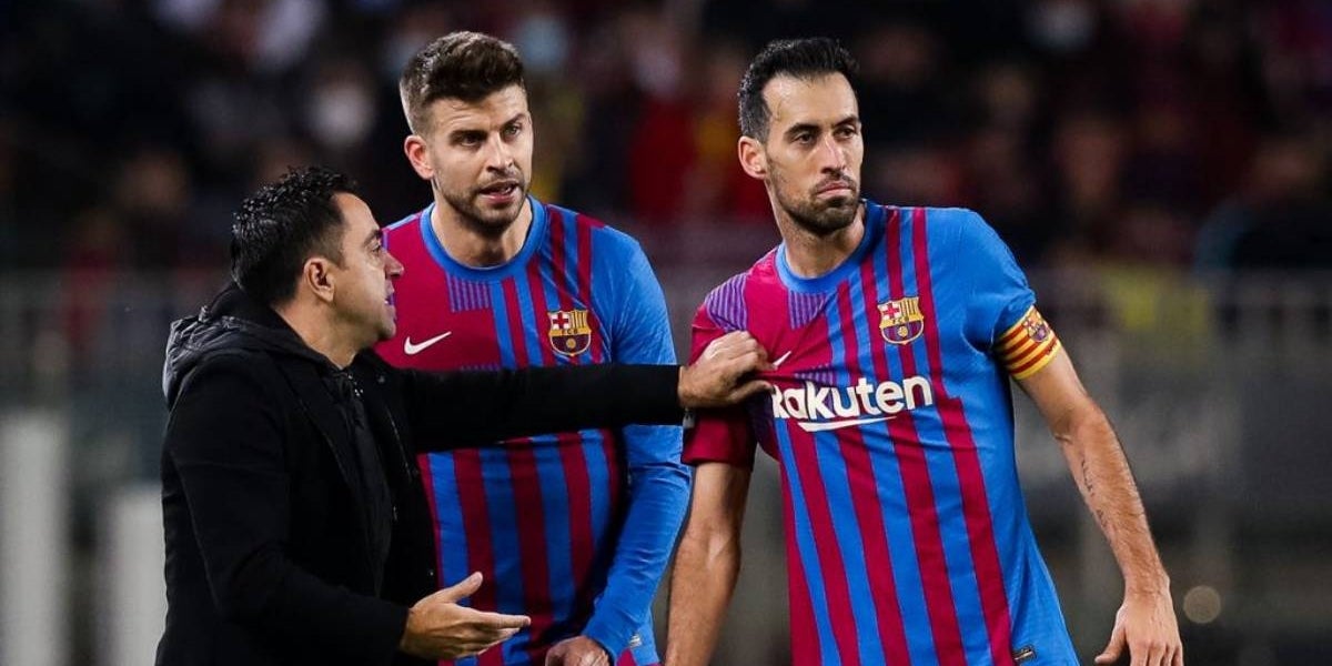 Xavi Hernández, amb Piqué i Busquets | FC Barcelona