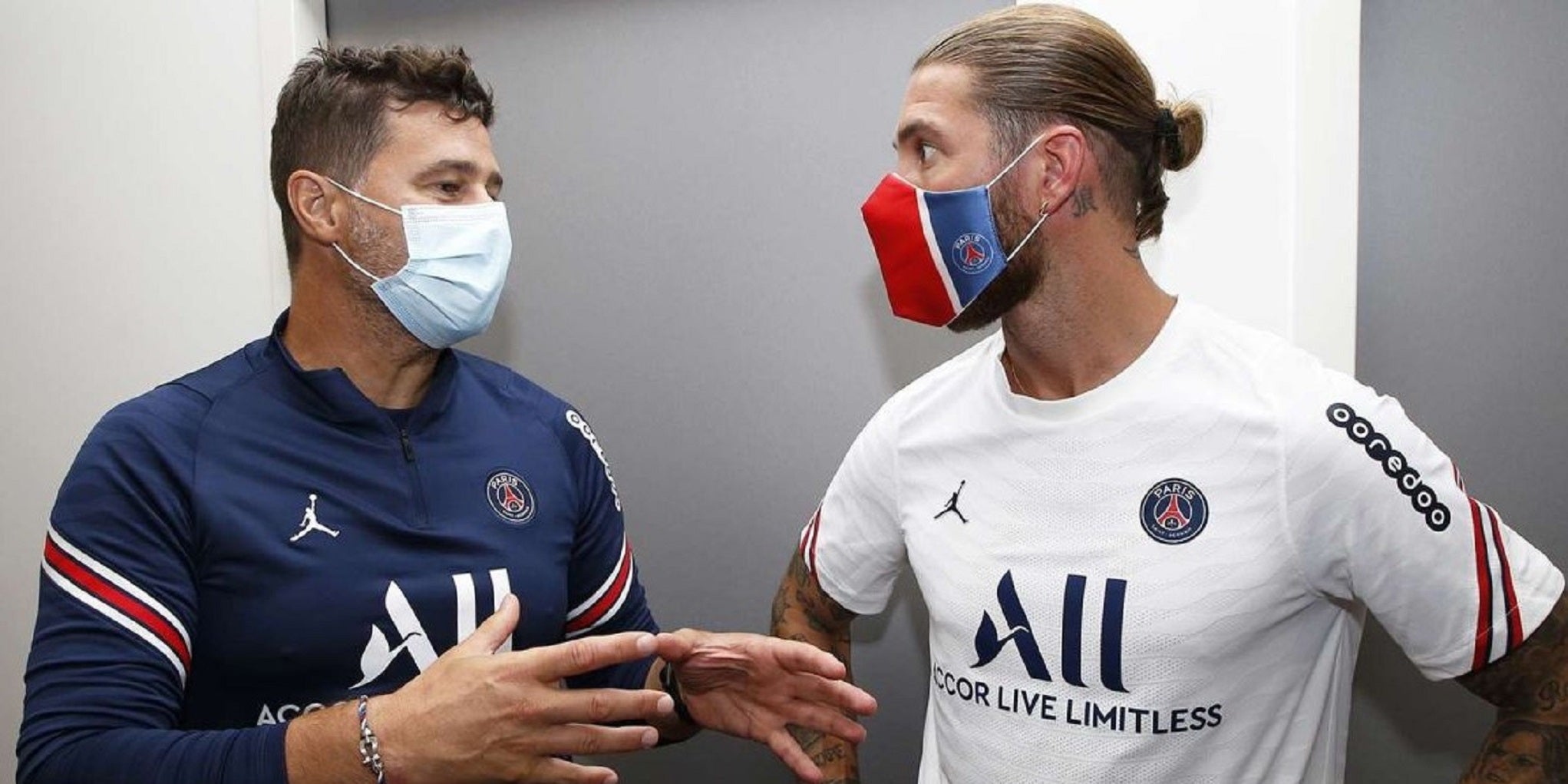 Sergio Ramos, amb Mauricio Pochettino | París Saint-Germain FC