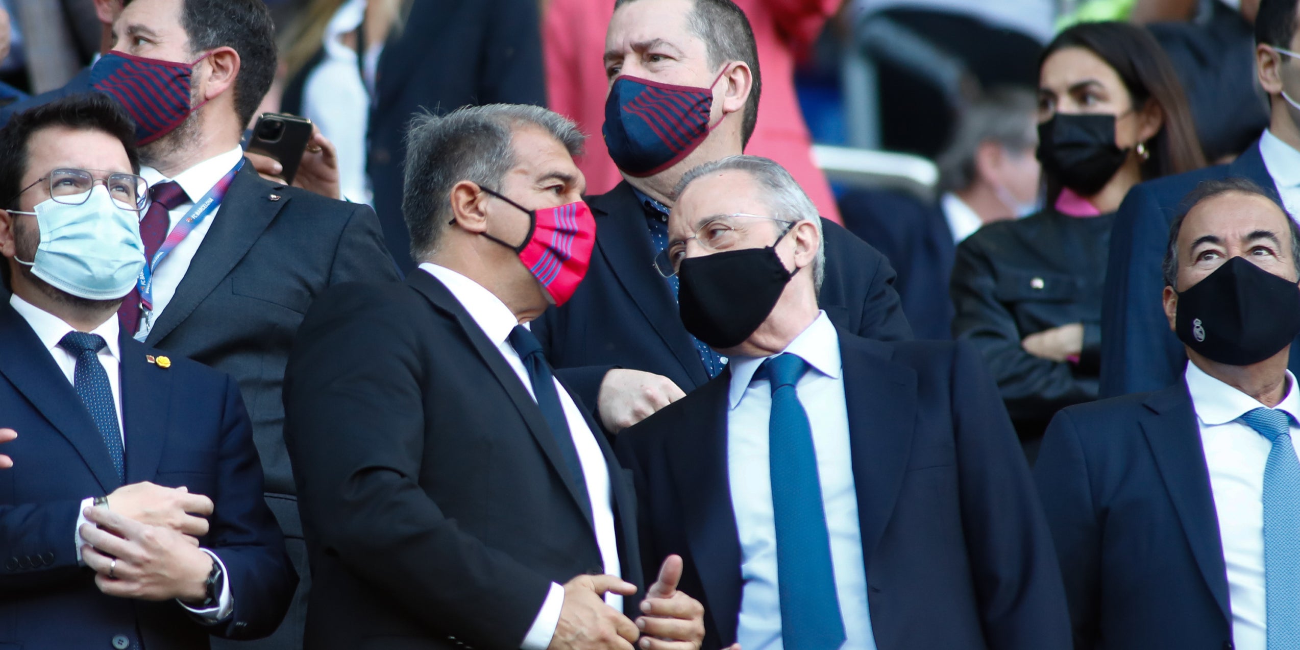 Joan Laporta i Florentino Pérez al Camp Nou | Europa Press