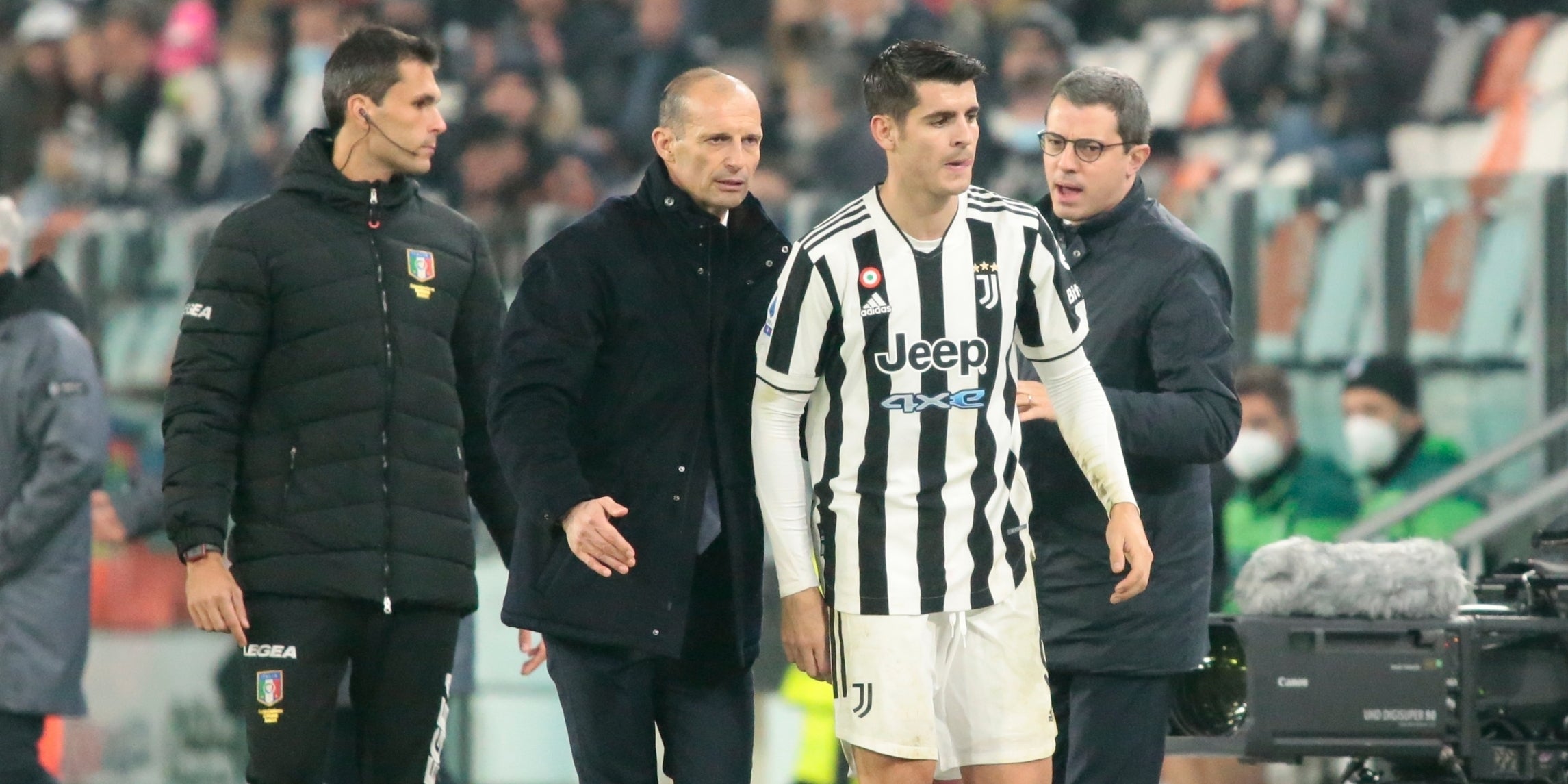 Allegri, entrenador de la Juventus, amb Morata | Europa Press