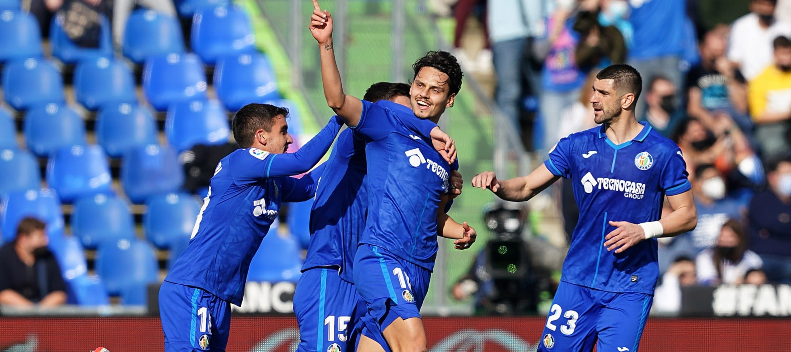Els jugadors del Getafe celebren el gol d'Enes Ünal | Getafe CF