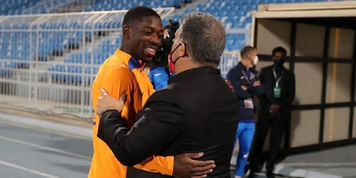 Dembélé i Laporta, en arxiu | FC Barcelona