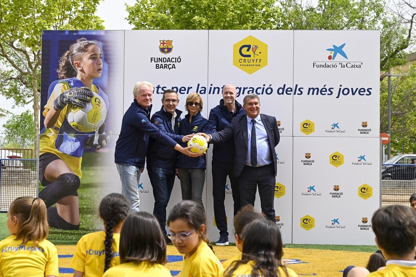 Jordi Cruyff i Joan Laporta, durant un acte | Europa Press