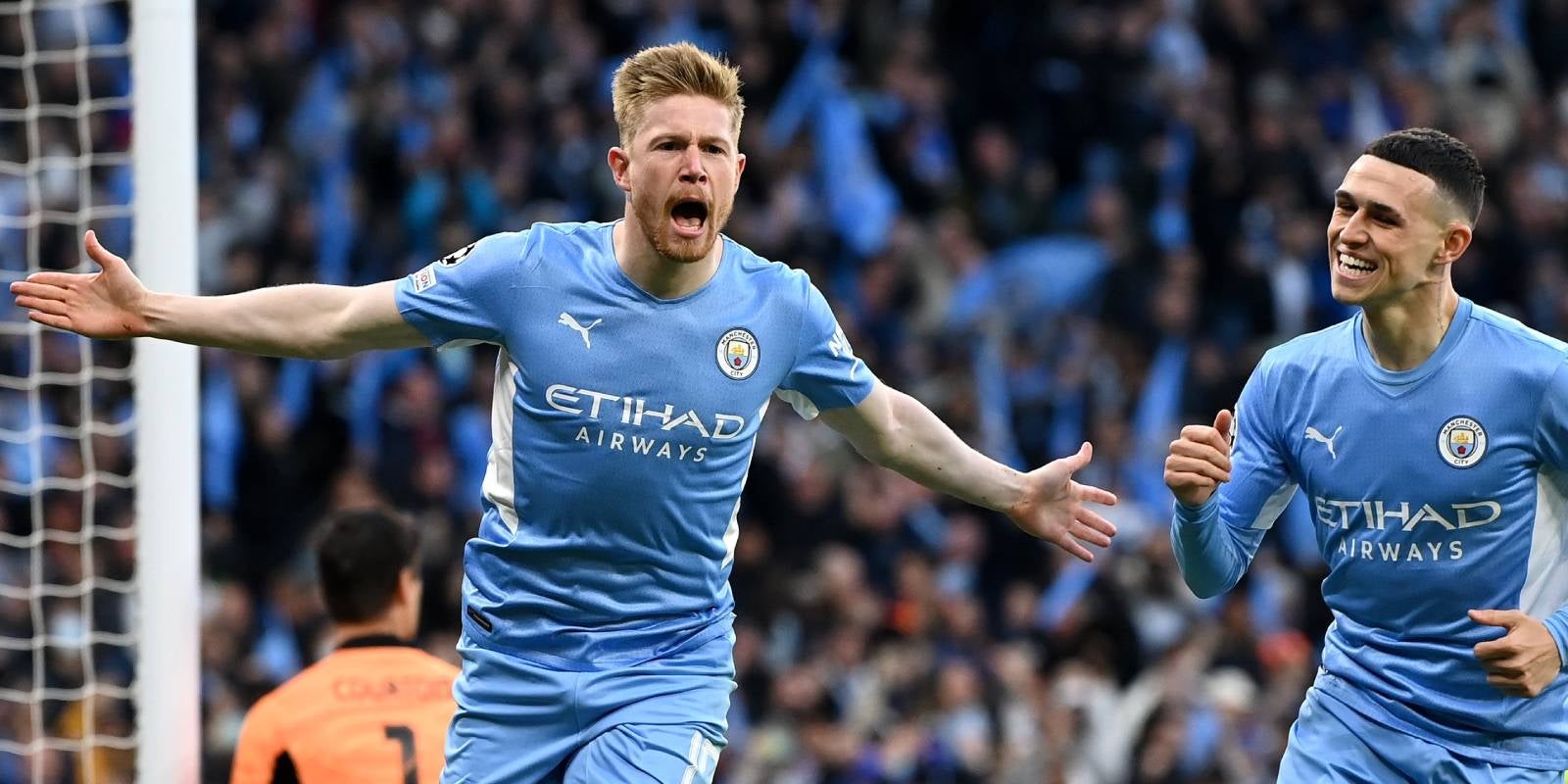 Kevin de Bruyne y Phil Foden celebran el primer tanto del Manchester City | UEFA