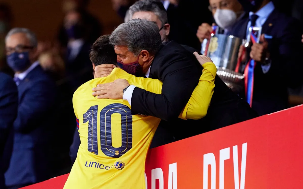 Joan Laporta i Leo Messi, en una imatge d'arxiu | FC Barcelona
