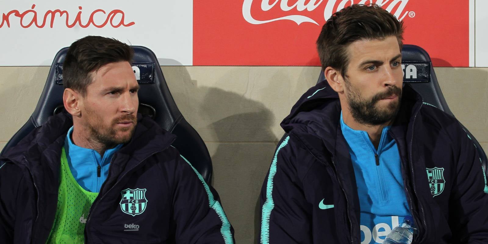 Leo Messi i Gerard Piqué, durant un partit del Barça la temporada 2018/2019 | Europa Press