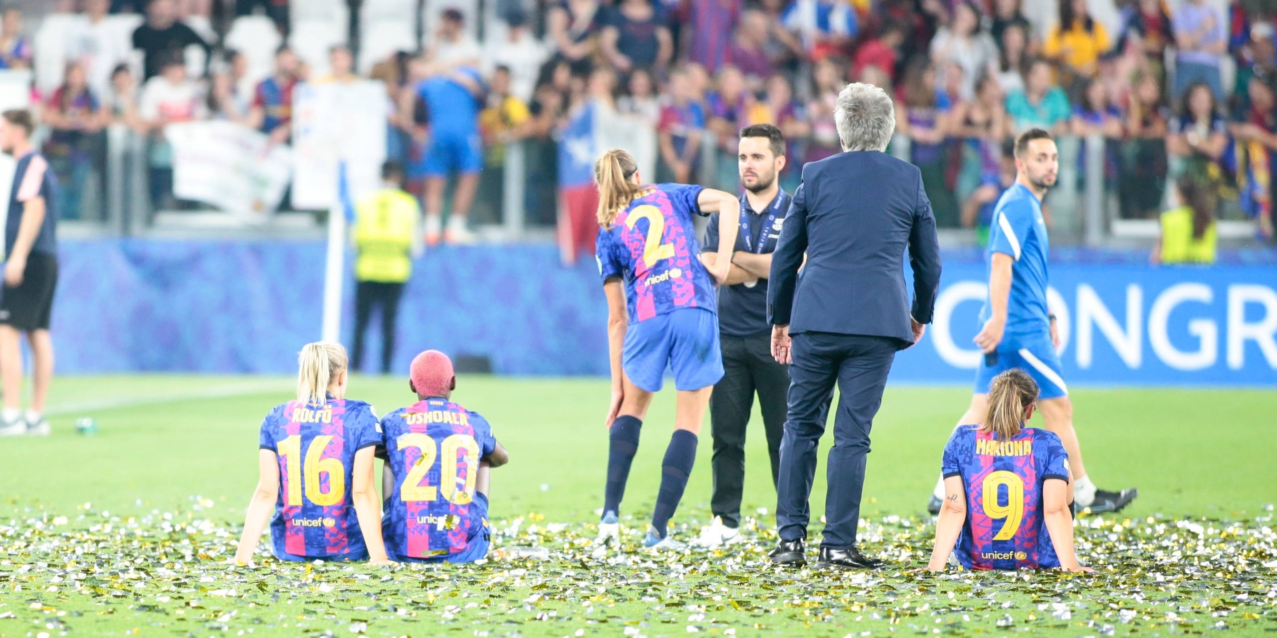Jugadores del FC Barcelona després de la derrota a Torí | Europa Press