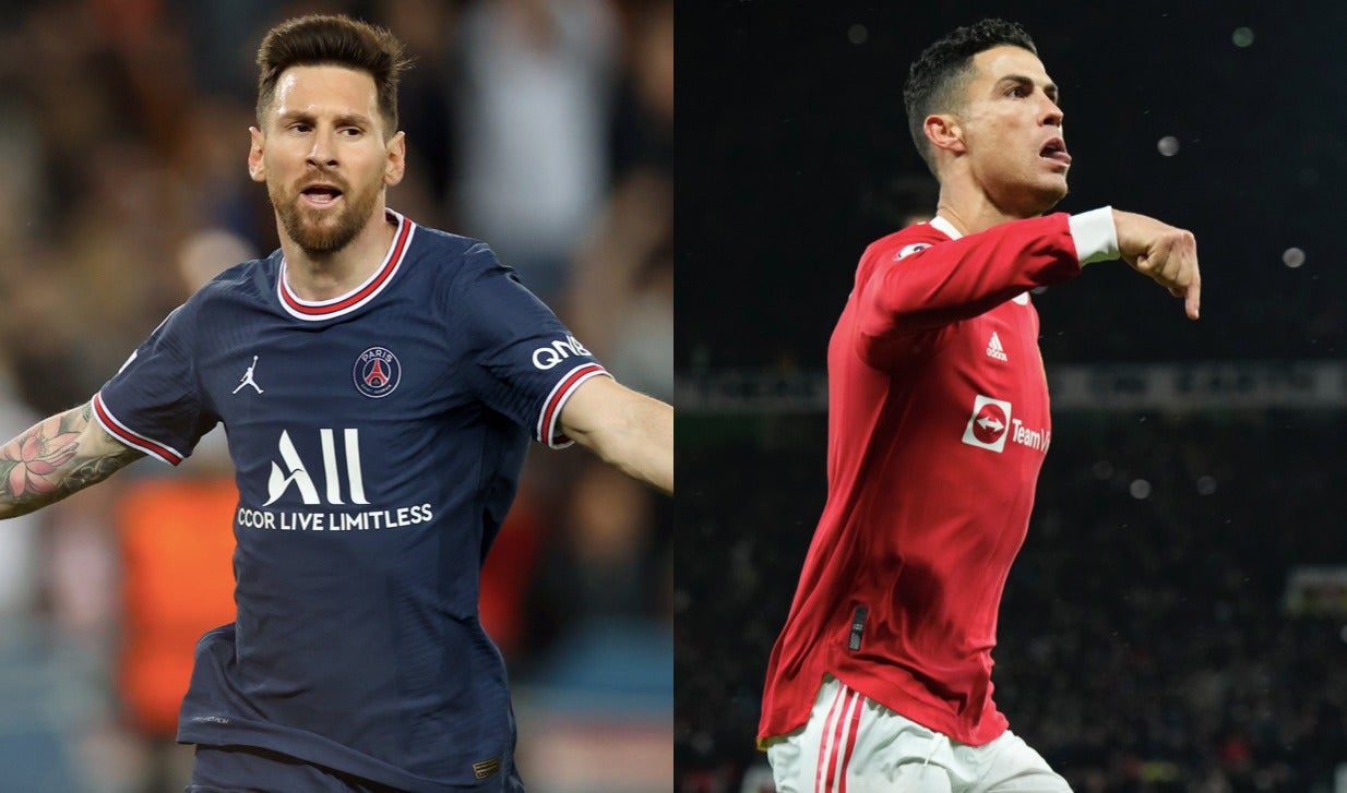 Leo Messi, jugador del PSG, i Cristiano Ronaldo, jugador del Manchester United | Europa Press
