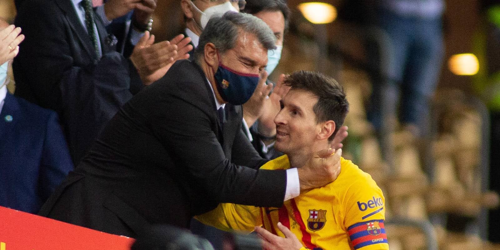 Joan Laporta, president del Barça, i Leo Messi, exjugador del mateix | Europa Press
