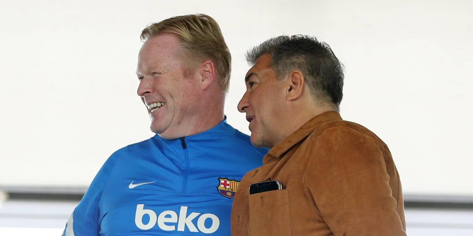 Ronald Koeman, exentrenador del Barça, i Joan Laporta, president del mateix | Europa Press