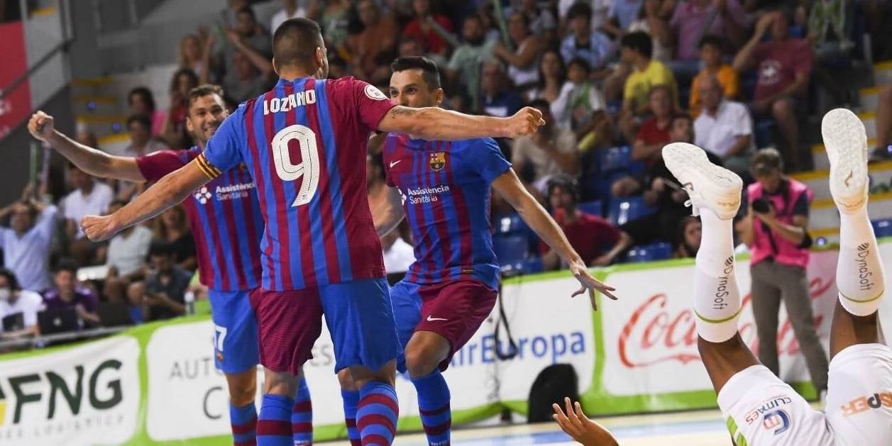 Jugadors del FC Barcelona de futbol sala contra el Palma Futsal | Europa Press