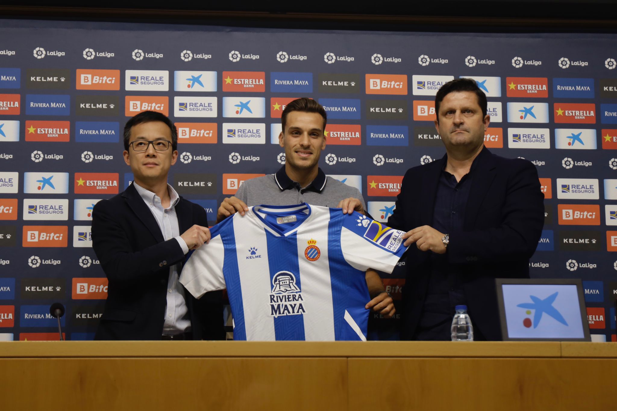 Brian Oliván, durant la seva presentació | RCD Espanyol