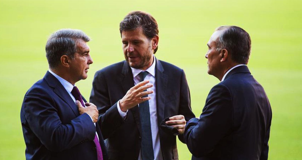 Joan Laporta, Mateu Alemany i Rafa Yuste, en arxiu | FC Barcelona