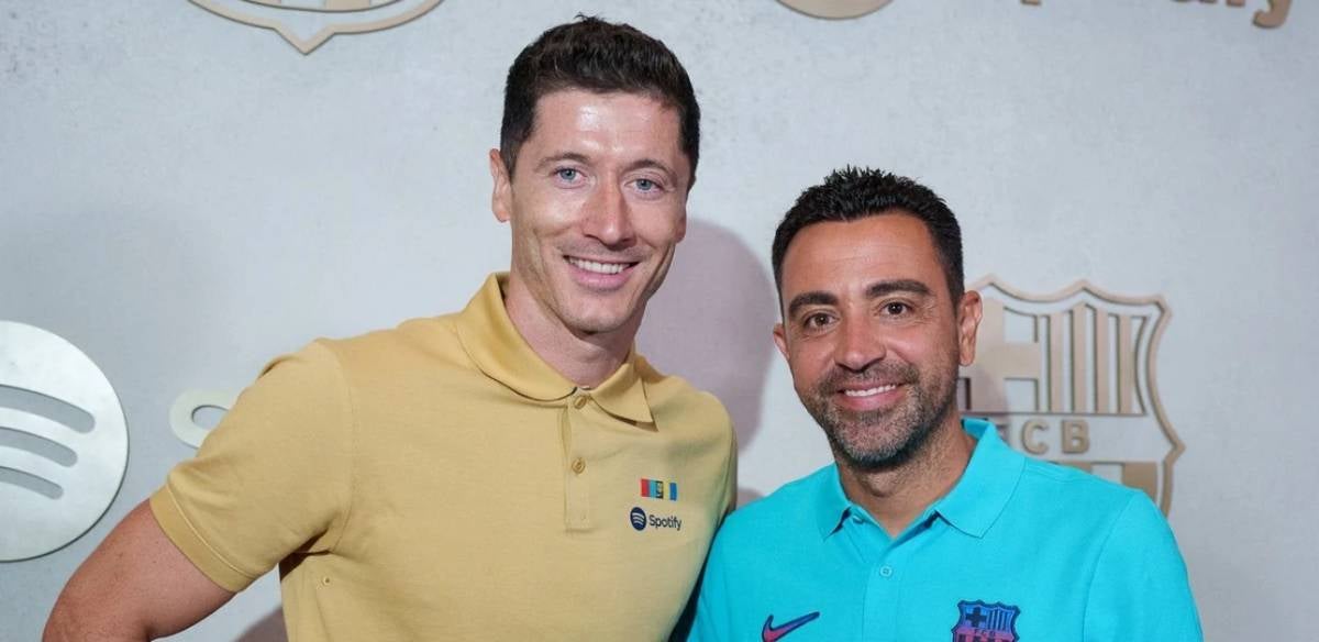 Robert Lewandowski i Xavi Hernández | FC Barcelona