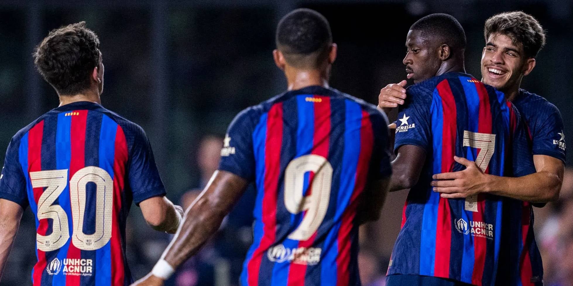 Abde celebra un gol amb els seus companys en el partit contra l'Inter Miami | FC Barcelona