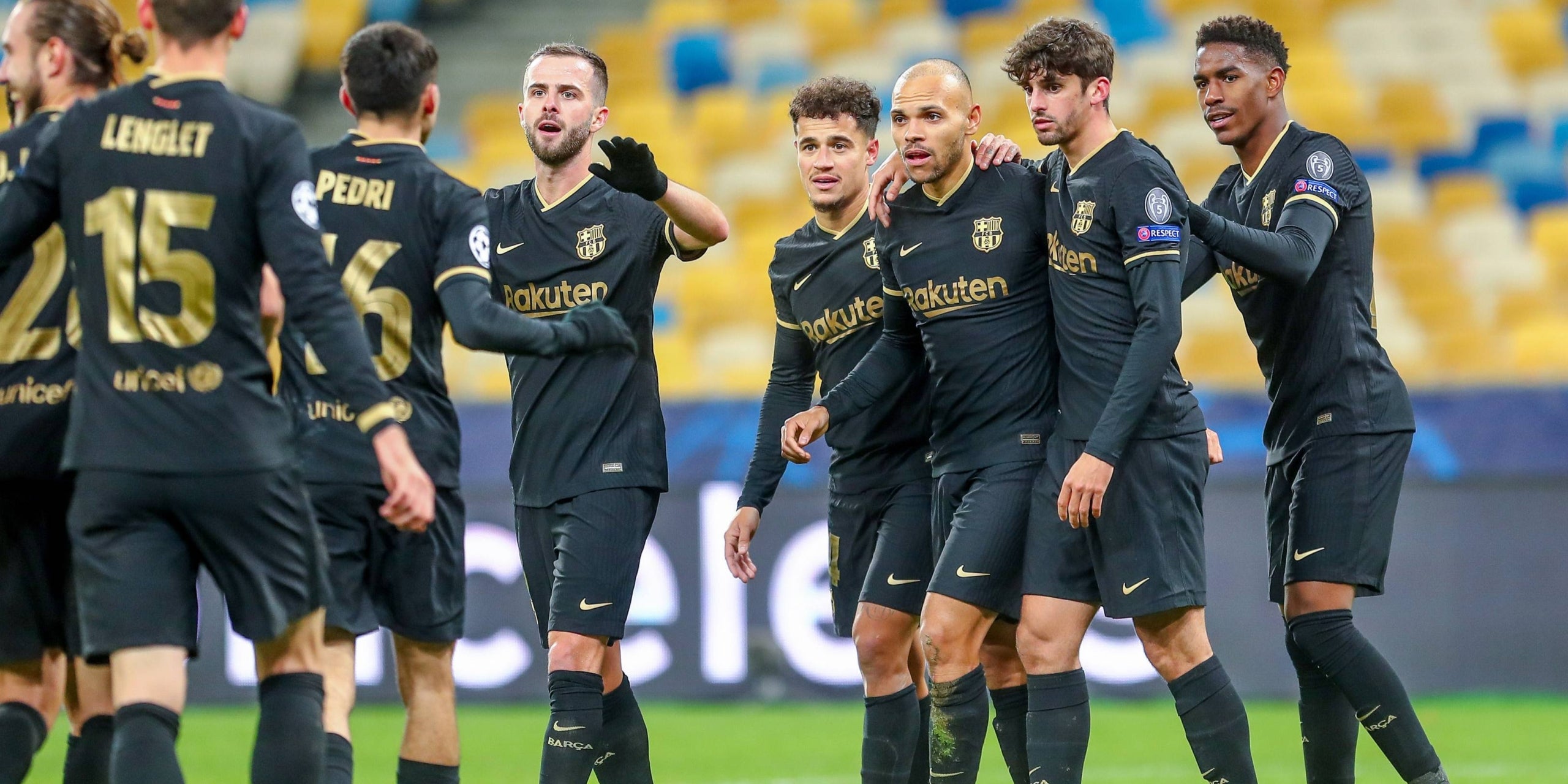 Martin Braithwaite celebra un dels seus deu gols amb la samarreta del Barça | Europa Press