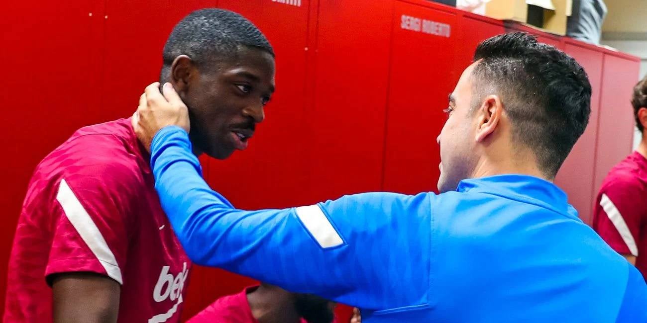 Ousmane Dembélé i Xavi Hernández, en arxiu | FC Barcelona