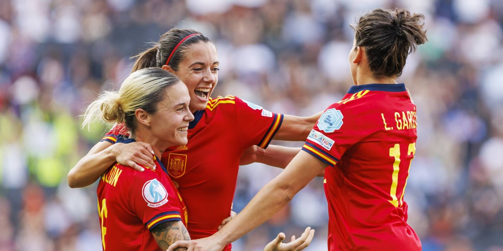 Mapi León, Aitana Bonmatí i Lucia García, jugadores de la selecció espanyola de futbol femení | Europa Press