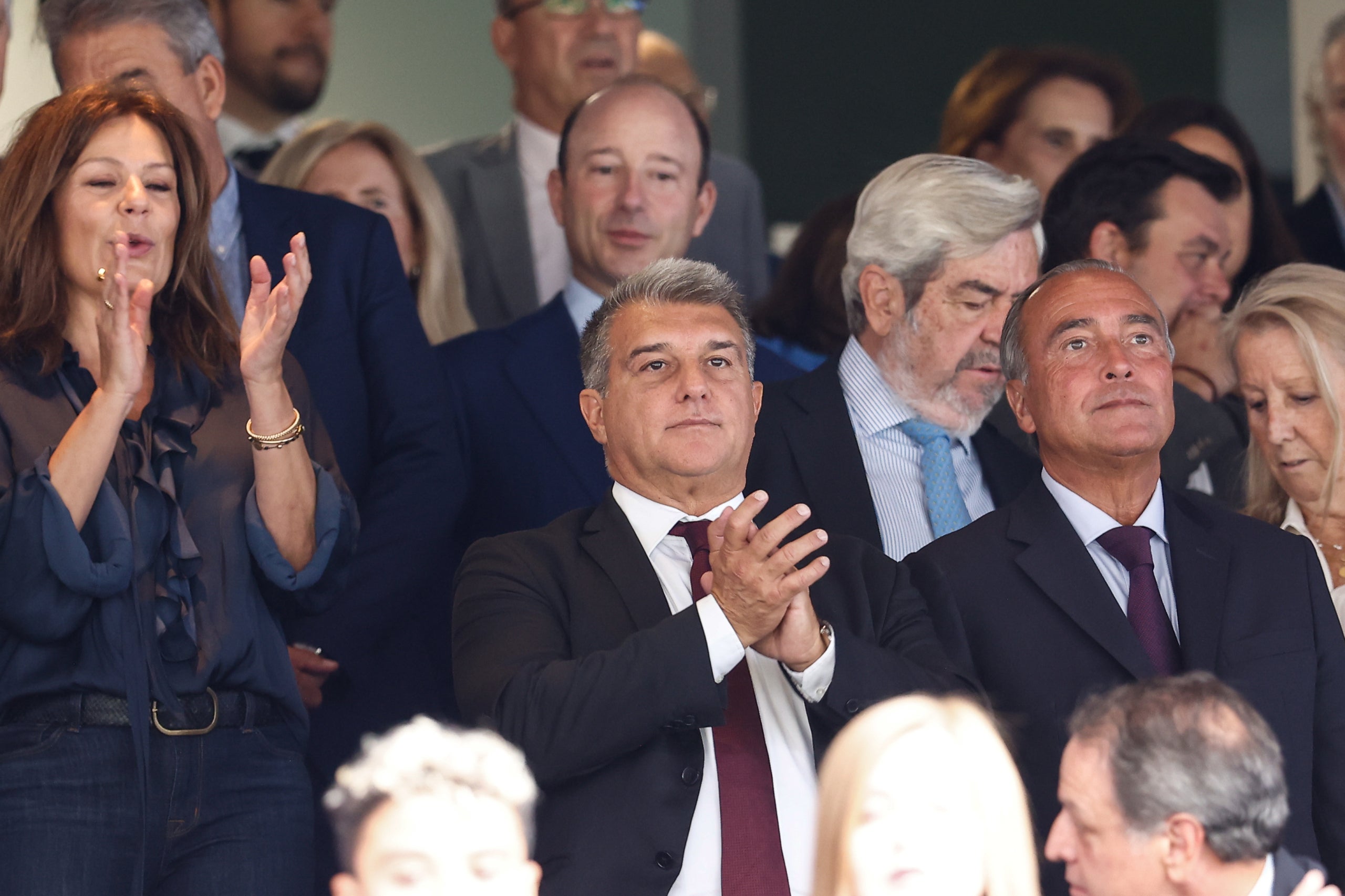 Joan Laporta, durant el clàssic al Santiago Bernabéu | Europa Press