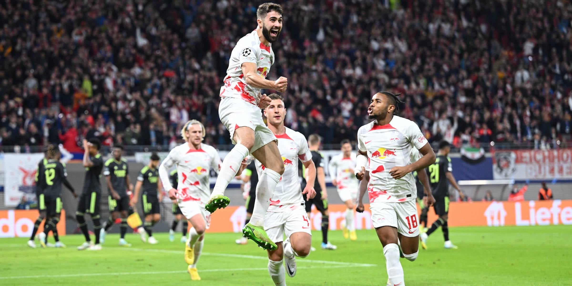 Els jugadors del Leipzig celebren un gol contra el Madrid | Europa Press