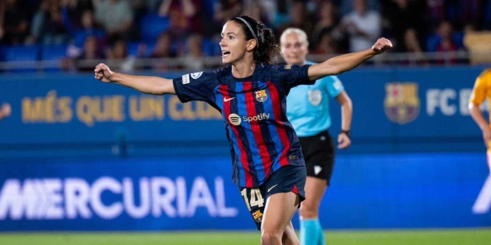 Aitana Bonmatí celebra el seu gol contra el Benfica | Europa Press