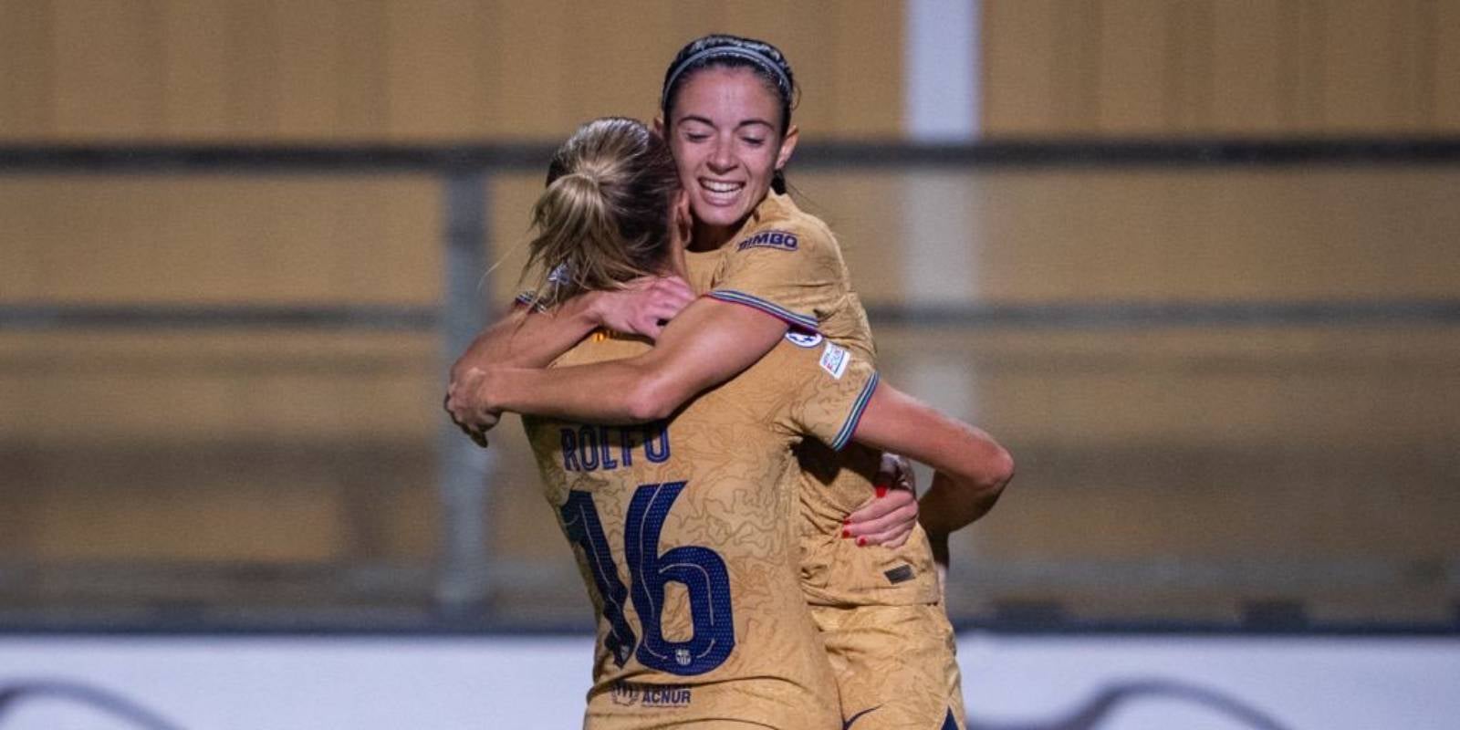 Aitana Bonmatí i Fridolina Rolfo celebren el primer gol del Barça contra el Rosengard | FC Barcelona