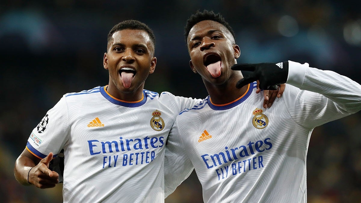 Rodrygo Goes y Vinicius Jr., celebrando un gol durante un partido del Madrid | Europa Press